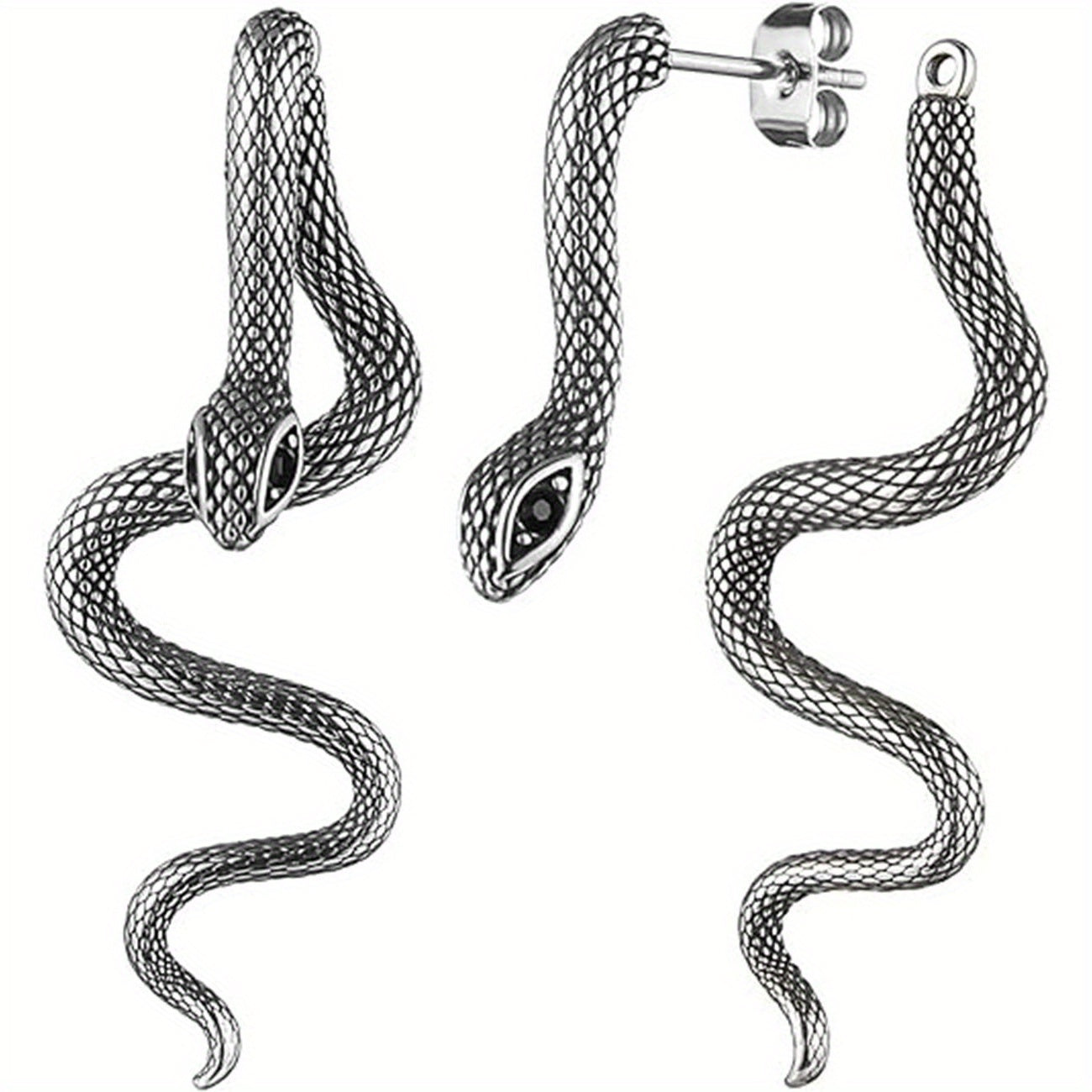 Two-piece  Detachable Snake Earrings