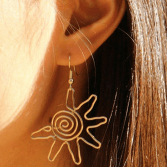 Bohemian Sun Spinning Swirl Dangle Earrings