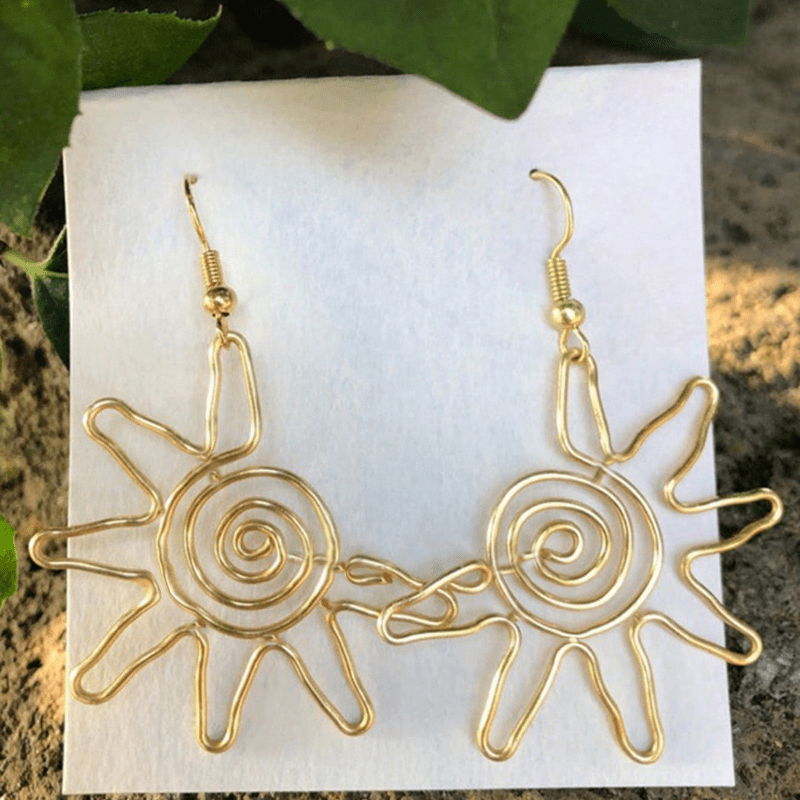 Bohemian Sun Spinning Swirl Dangle Earrings