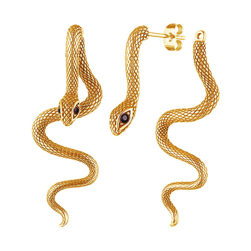 Two-piece  Detachable Snake Earrings