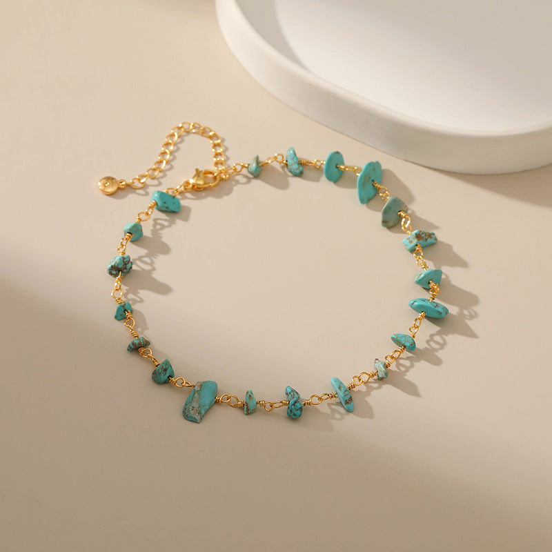 Geometric Gemstone Anklet