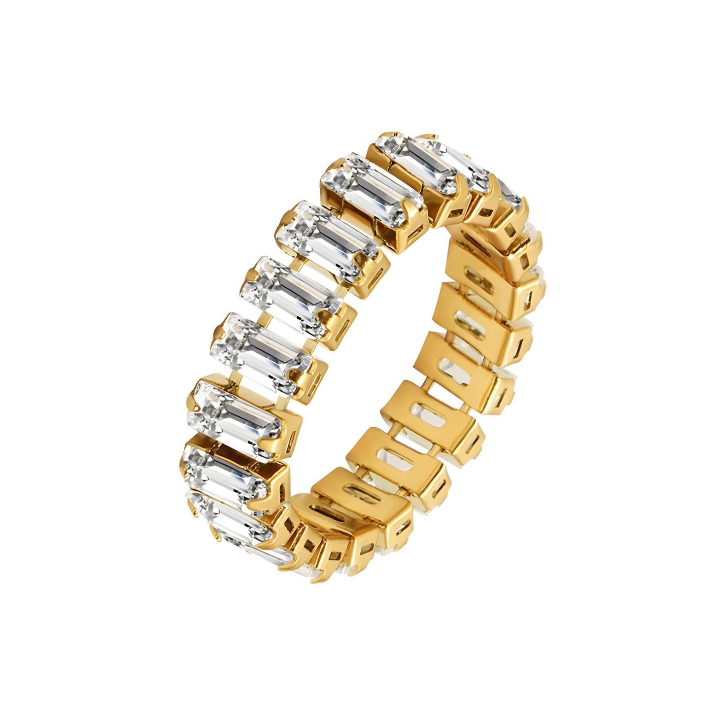 18K Gold Plated Diamond Cut Style Ring